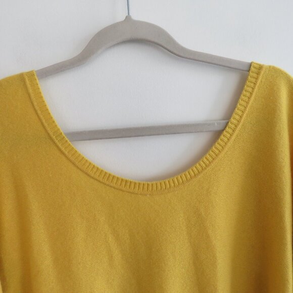 VINCE 100% Cashmere Scoop Neck Sweater in Canary Yellow Quiet Luxury - Size L - Picture 7 of 12